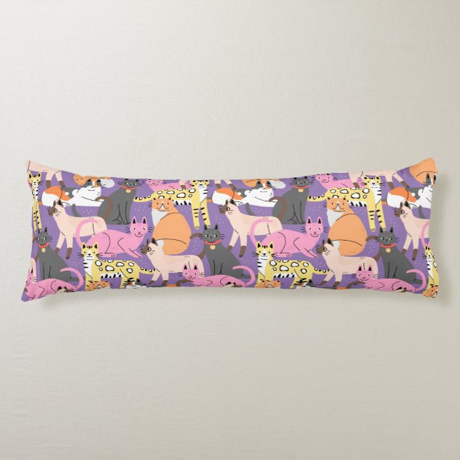 Cute Cat pattern Body Pillow (Front)