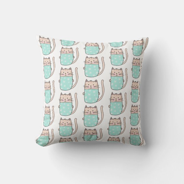 Cute Cat Pattern Cushion (Front)
