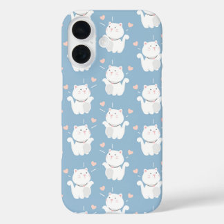 Cute cat pattern design iPhone 16 case