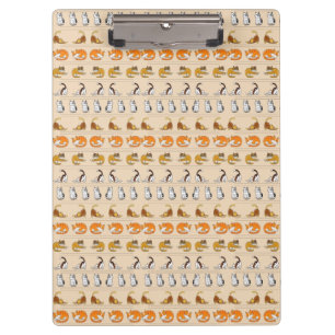 cute cat pattern design for cat lovers- Beige Clipboard