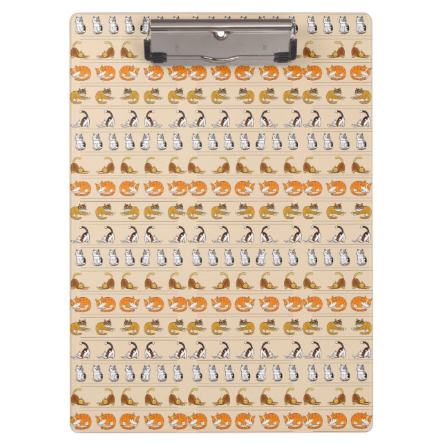 cute cat pattern design for cat lovers- Beige Clipboard (Front)