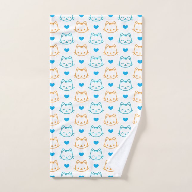 Cute Cat Pattern Design for Cat Lovers Hand Towel (Hand Towel)
