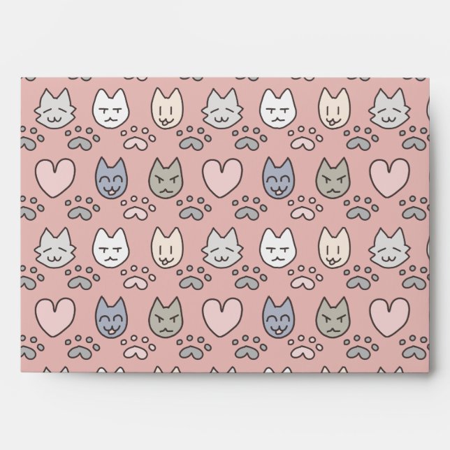 Cute Cat Pattern Envelope (Front)