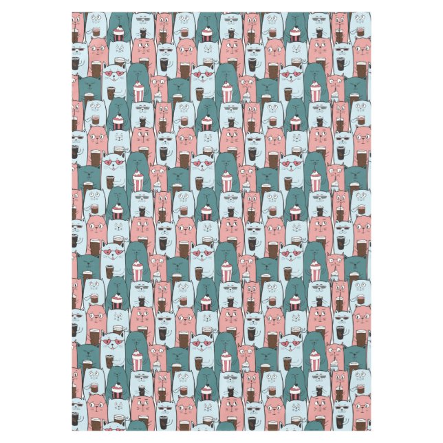 Cute Cat Pattern Tablecloth (Front)
