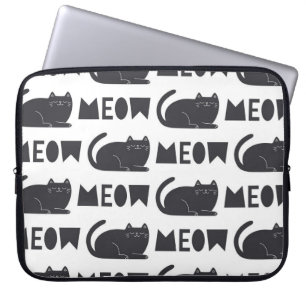 cute cat pattern. Vintage illustration Laptop Sleeve