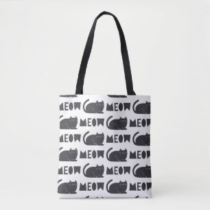 cute cat pattern. Vintage illustration Tote Bag