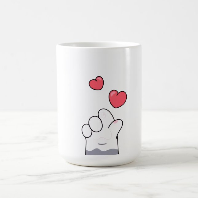 Cute Cat Paw Love  Coffee Mug (Center)