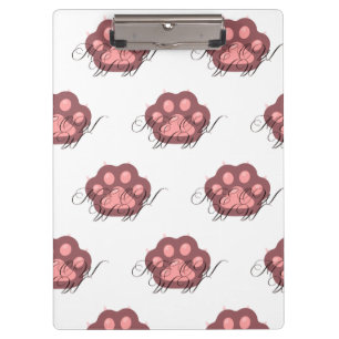 Cute Cat Paw "MEOW" Calligraphy – Adorable Kitty Clipboard