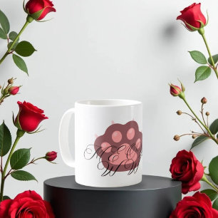  Cute Cat Paw "MEOW" Calligraphy – Adorable Kitty  Coffee Mug