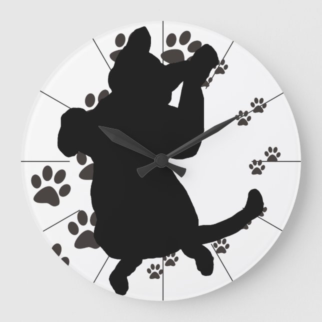 Cute Cat Paw Print Funny Clock CricketDiane (Front)