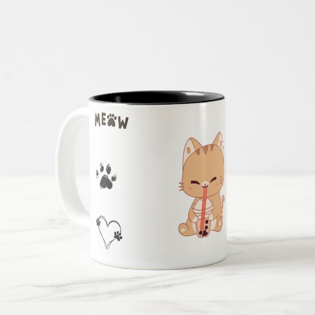 Cute Cat Paws Coffee Mug – Sip in Style! (Front Left)