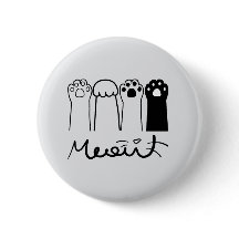 Cute Cat Paws Meow Button Badge