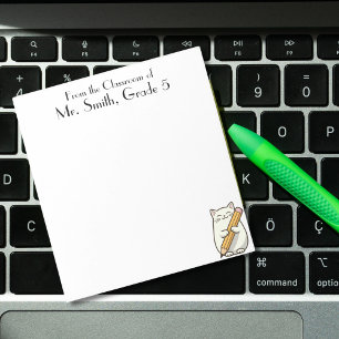 Cute Cat & Pencil,Teacher Appreciation,Custom Notepad