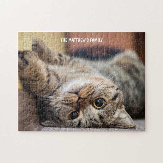 Cute cat personalised jigsaw  jigsaw puzzle (Horizontal)