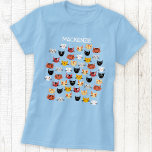 Cute Cat Personalised T-Shirt<br><div class="desc">A fun pattern of lots of adorable little kitty cats.  Change the name to personalise.  Original art by Nic Squirrell.</div>