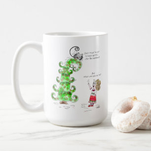 Cute Cat Pet Cartoon Joy Christmas Tree Playful Coffee Mug