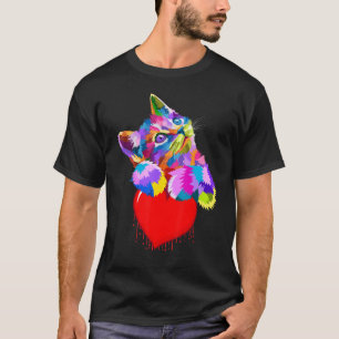 Cute Cat Pet Lovers Colourful Kitten Owner Drippin T-Shirt