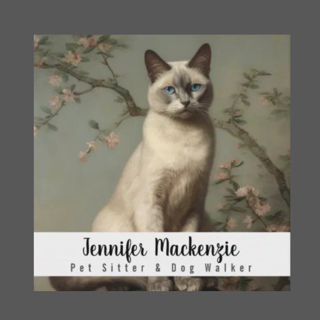 Cute Cat Pet Sitter and Dog Walker Square Business Card (Creator Uploaded)