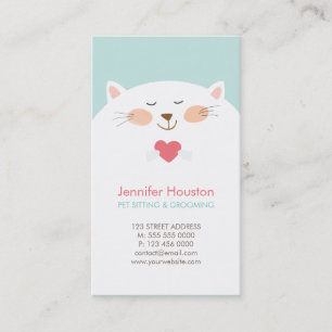 Cute Cat Pet Sitting Vet Clinic Business Card