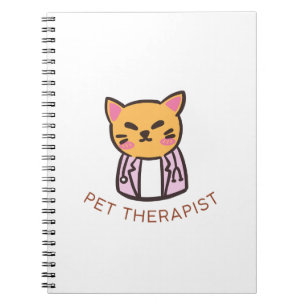 Cute Cat Pet Therapist Cartoon Design Notebook