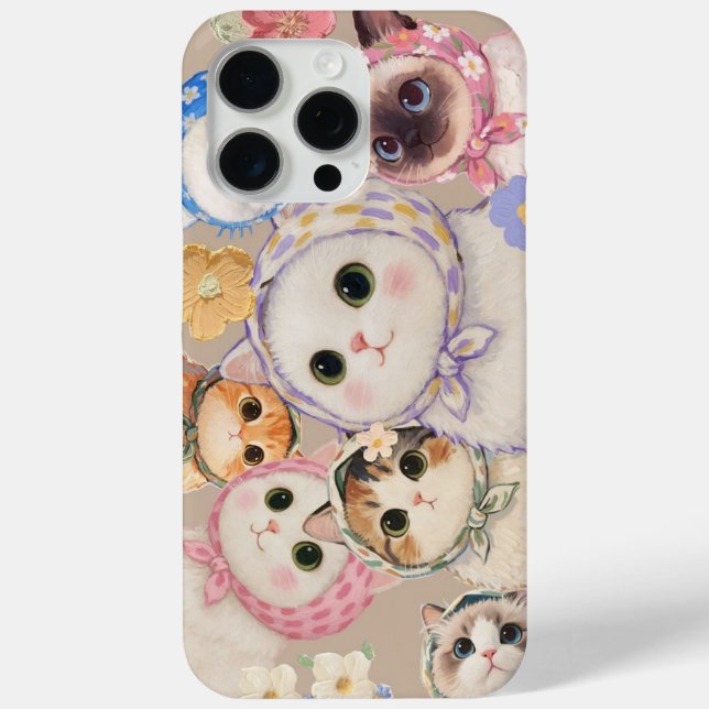 Cute Cat Phone Case Kawaii Kitten Aesthetic (Back)