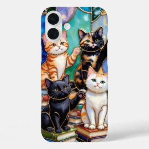 Cute Cat Phone Case Stained Glass Cats