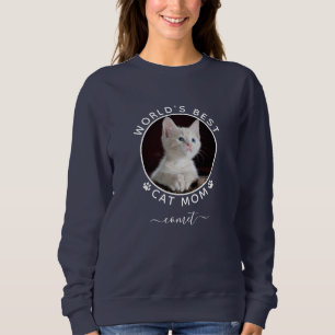 Cute Cat Photo Name White Paw Prints Personalised Sweatshirt