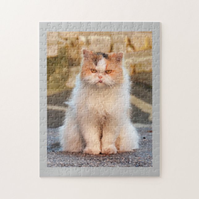 Cute Cat Photo Personalised Jigsaw Puzzle (Vertical)