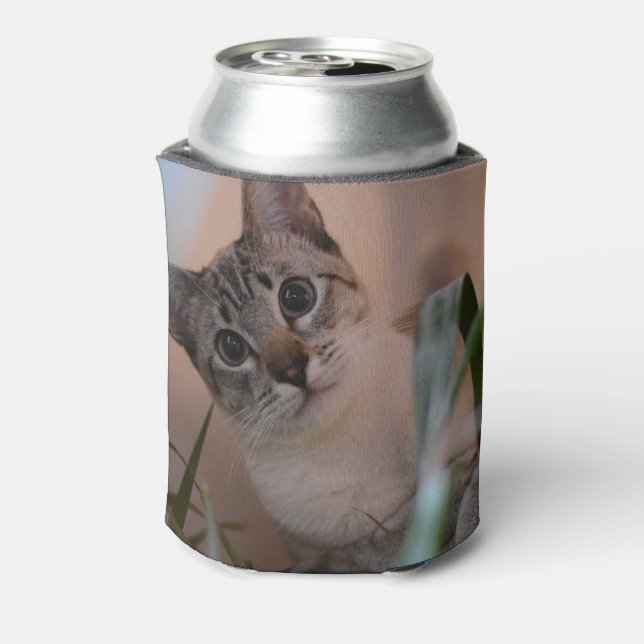 Cute Cat Photo Portrait Can Cooler (Can Back)