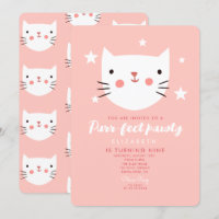 Cute Cat Pink Birthday Party