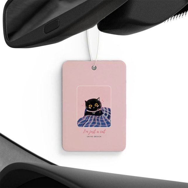 Cute Cat Pink Modern Pastel Car Air Freshener (Creator Uploaded)