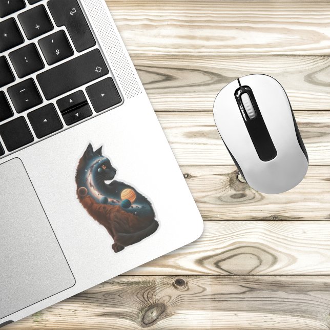 Cute Cat Planets Moon Stars, Fun Animal,Watercolor (Creator Uploaded)