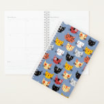 Cute Cat Planner<br><div class="desc">A pattern of adorable little kitty cats on a blue background for animal lovers. Original art by Nic Squirrell.</div>