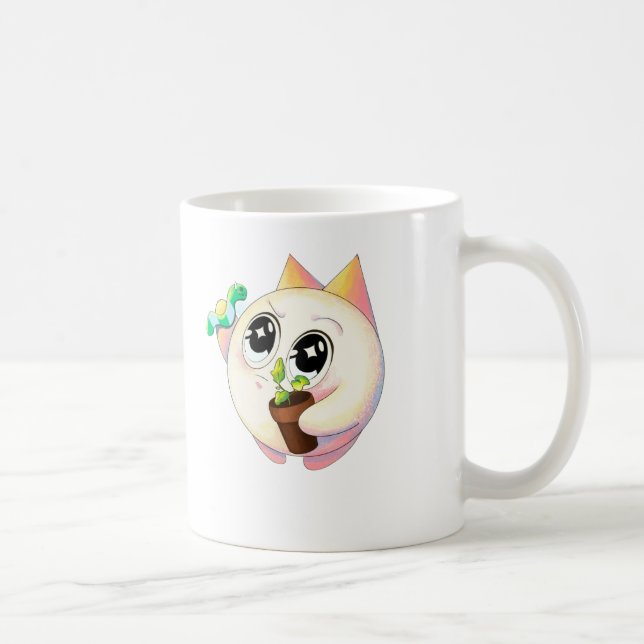 Cute Cat Plant Lover Cartoon Mug (Right)