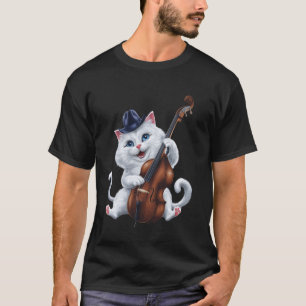 Cute Cat Playing Cello Funny Music Lover Jazz Cat T-Shirt