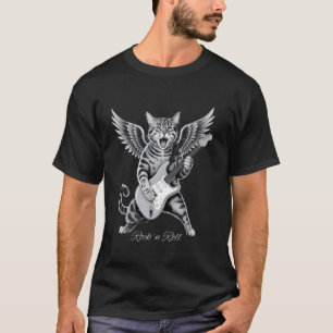 Cute Cat Playing Guitar Cat Lover Graphic Cat Kitt T-Shirt