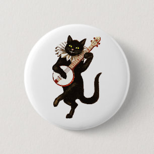 Cute Cat playing guitar Musical shirts 6 Cm Round Badge