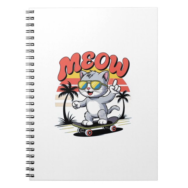 Cute cat playing in nice field notebook (Front)