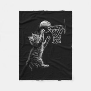 Cute Cat Playing Sketll Men Women Kids Funny Cat K Fleece Blanket