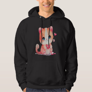 Cute Cat Present for Kitten Colourful Kitty Hoodie