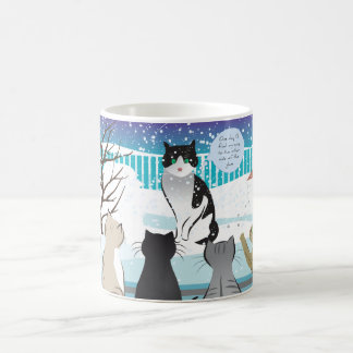Cute cat print mug (Aqua)