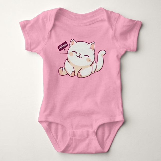Cute cat prrrrr baby bodysuit (Front)
