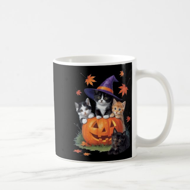 Cute Cat Pumpkin Halloween Coffee Mug (Right)