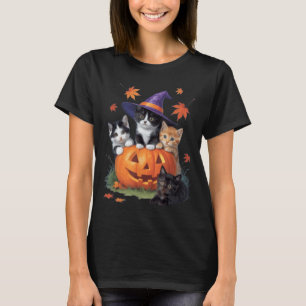 Cute Cat Pumpkin Halloween T-Shirt
