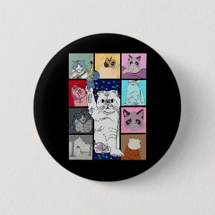 Cute Cat Purring In My Lap Cause It Loves Me Cat L 6 Cm Round Badge