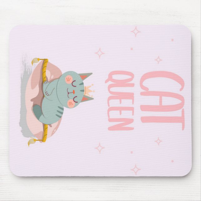 Cute Cat Queen Gift Idea, Kitten Cat Funny Gift Mouse Pad (Front)