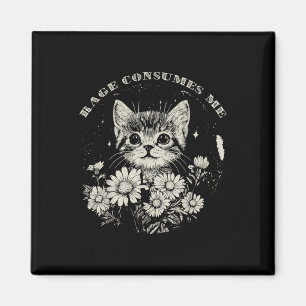 Cute Cat Rage Consumes Me Funny Sarcastic Kitten F Magnet