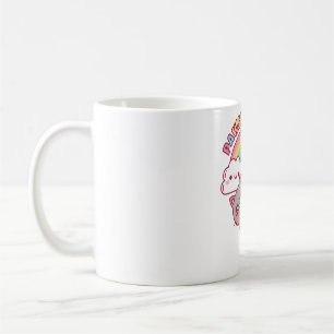 Cute Cat, Rainbow And Clouds, Pawsitive Vibes Coffee Mug