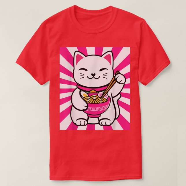 Cute Cat Ramen Anime Kawaii Teen gift teens  T-Shirt (Design Front)