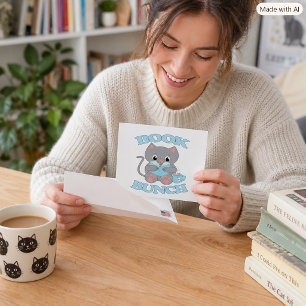 Cute Cat Reading a Book for Cat Lovers Postcard